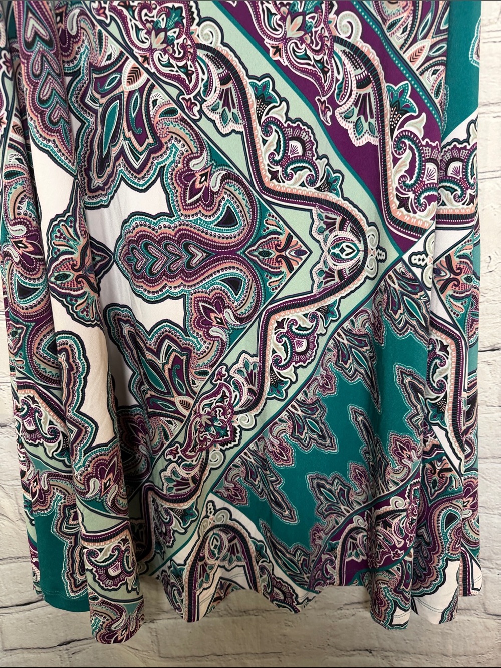 Chico’s Teal & Purple Paisley Maxi Skirt Size X-Large Excellent Condition - Picture 10 of 12